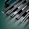 5 Pairs Premium Alloy Chopsticks Set - Antibacterial,Reusable Japanese & Chinese Chopsticks with Silver Ion Technology