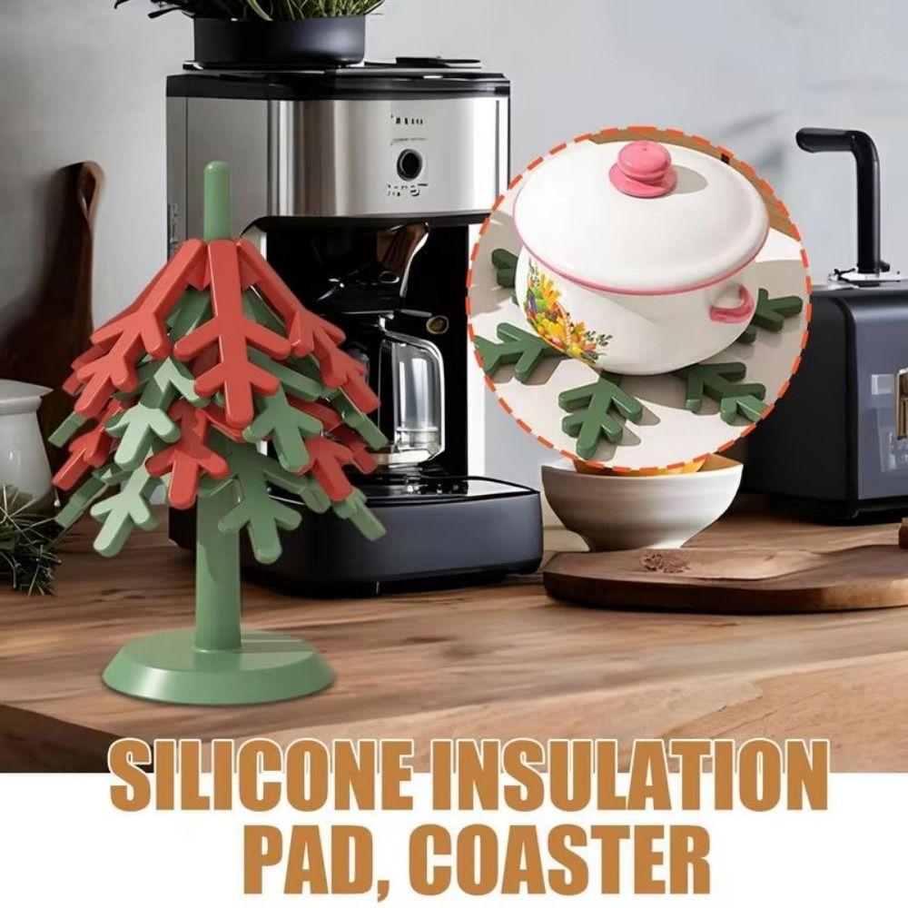 Foldable Tree Shape Trivets Decorative Table Insulation Pad Thicken Hot Pot Holders  Home