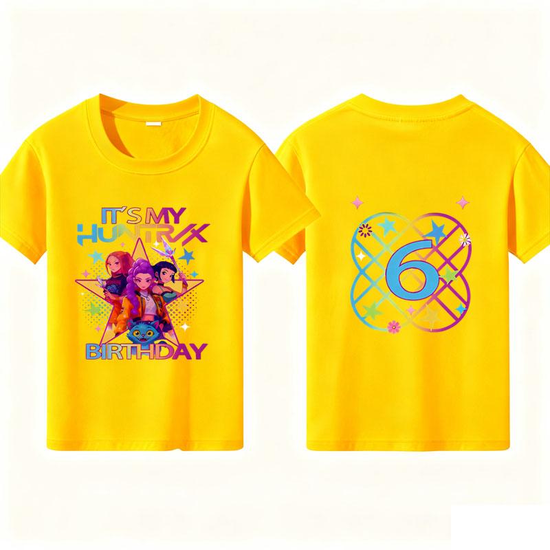 Kpop Demon Hunters Parent Child Short Sleeve T-shirt Cute Kpop Demon Hunters TShirt Harajuku Casual Fashion Kid's Tshirt
