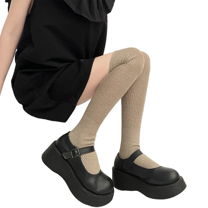 1 Pair Dress Socks Cotton Socks Princess Style Thigh High Lolitas Socks Frilly Ruffle Socks, Women Girl Over Knee Socks