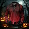 Men's Quick Dry Mesh Golf Shirt Long Sleeve Halloween Print Performance Top