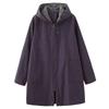 Autunno e Inverno Fodera a Doppio Strato Trench di Media Lunghezza con Cappuccio da Donna Sono Sottili, Semplici, Casual e Ampi