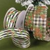 Ribbon Wire Crimping Ribbon Wire Linen Ribbon Decoration Colorful Snowflake Plaid Christmas Material DIY Handmade 10/25Yards