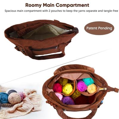 Häkeltasche Strickorganizer Tasche Garnaufbewahrungstasche Reise Handarbeitsprojekt Tasche für Häkelzubehör Garn Häkelnadel