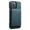 DENIOR D28 For iPhone 16 Pro Max Magnetic Case RFID Blocking Retro Leather Back Cover with Card Holder Kickstand