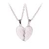 Cross-Border Pink Heart Patchwork Friendship Necklace for Kids - Versatile Best Friend Pendant