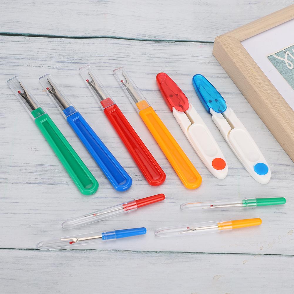 1 Set Unelte de Cusut Colorate Foarfece de Cusut Tăietor de Fir de Ață Desfăcătoare de Cusături cu Mânere de Plastic