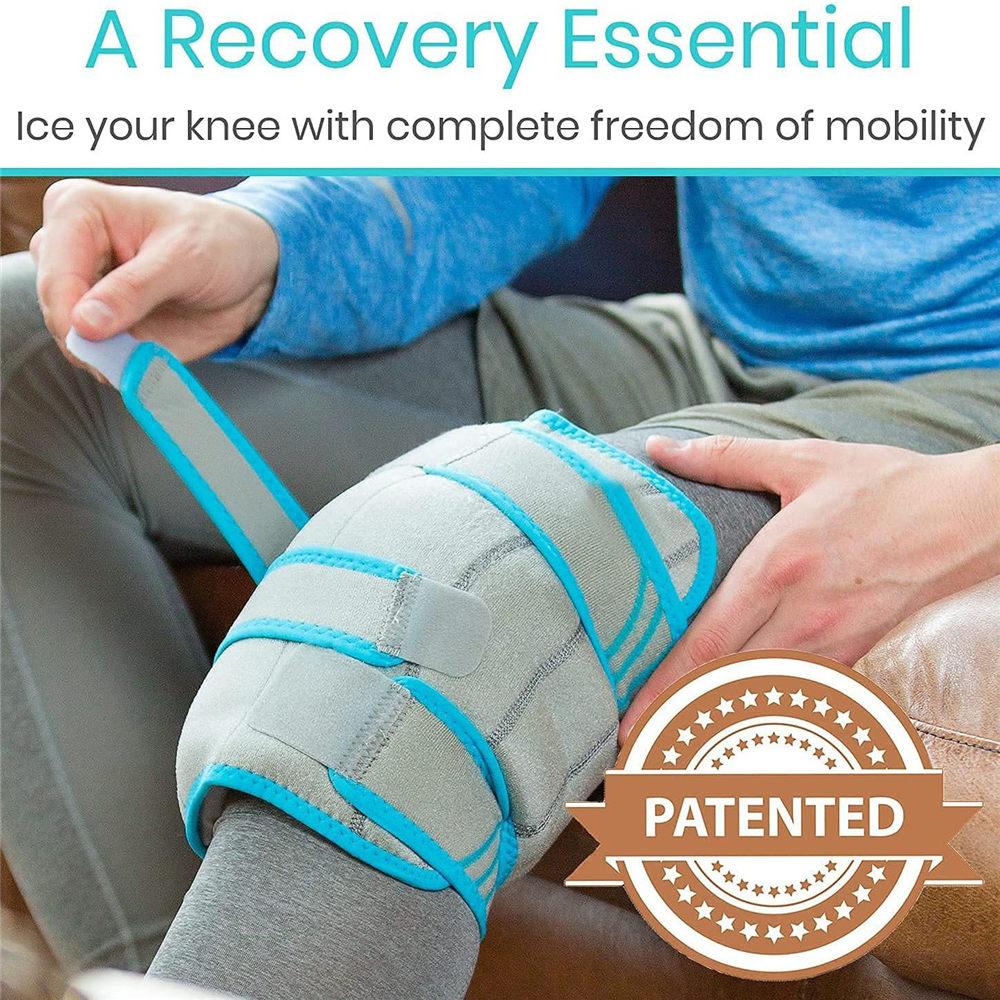 1Pcs Reusable Knee Gel Ice Pack Hot Cold Compression Therapy Knee Ice Pack Wrap for Injuries Pain Relief Knee Surgery Sprain Swelling