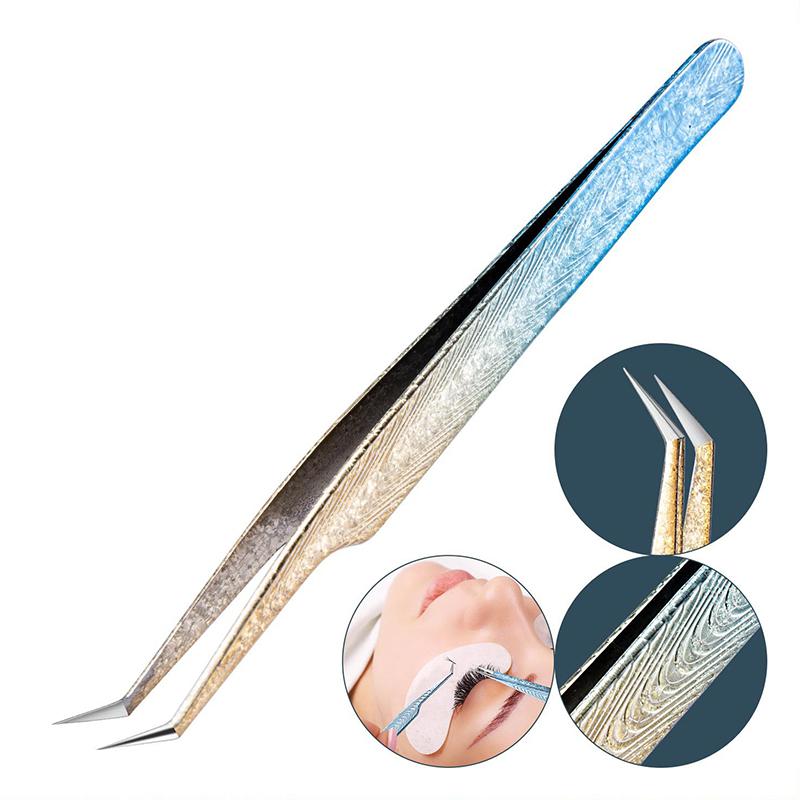 Eyelash Tweezers Ice Flower Anti-Static 3D Accurate Eyebrow Grafting False Lashes Extension Supplies Makeup Tweezer Tools