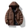 Winter Windproof Cotton Jacket for Men Solid Color Outdoor Hooded Men's Parkas Casual Warm Korean Fashion Men Clothing Designer