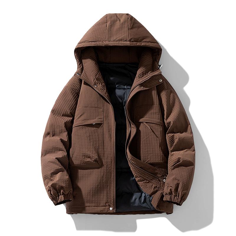Winter Windproof Cotton Jacket for Men Solid Color Outdoor Hooded Men's Parkas Casual Warm Korean Fashion Men Clothing Designer