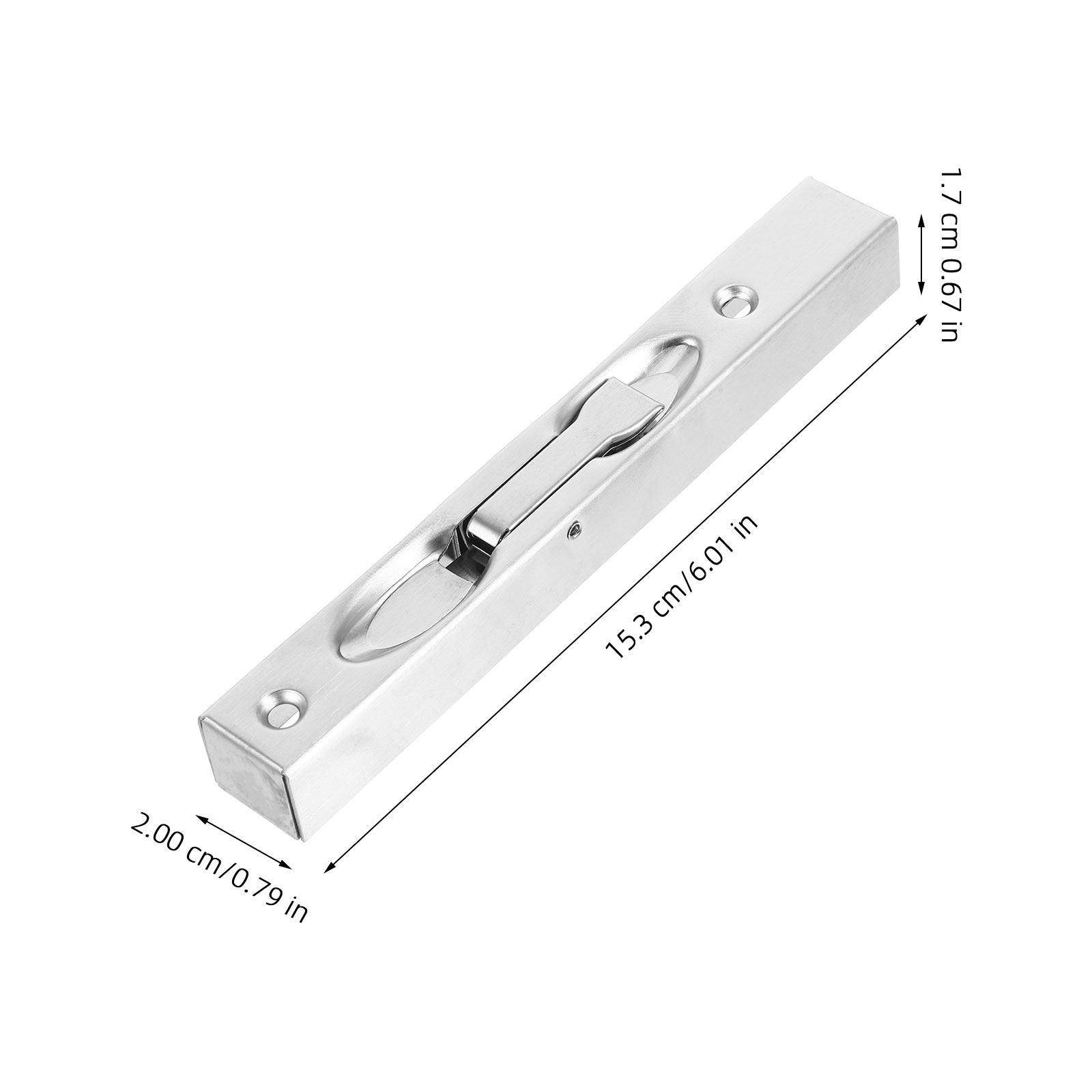 

1Set Brushed Silver Flush Bolt Stainless Steel 6Inch Door Lock Latch for Sliding French Double Doors Security Garage Door Lock серебряный