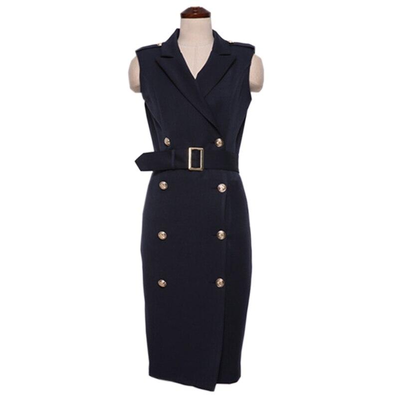 Elegante doppiopetto Donna Vestito Ufficio Donne Sexy senza maniche Notched  Suit Jacket Blazer Dress Bodycon Outwear con cintura acquista in modo  economico — spedizione gratuita, recensioni reali con foto — Joom