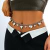 Casual Simple Big Love Fringed Waist Chain, Women's Sweet and Versatile Metal Body Chain
