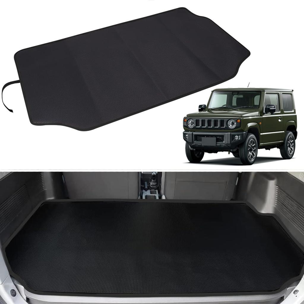 Temiry Luggage Mat for New Jimny Durable Rubber Cargo Mat for Rear Easy Black JB64W/JB74W, Water-Repellent, Stain-Resistant, Non-Slip, Seats,