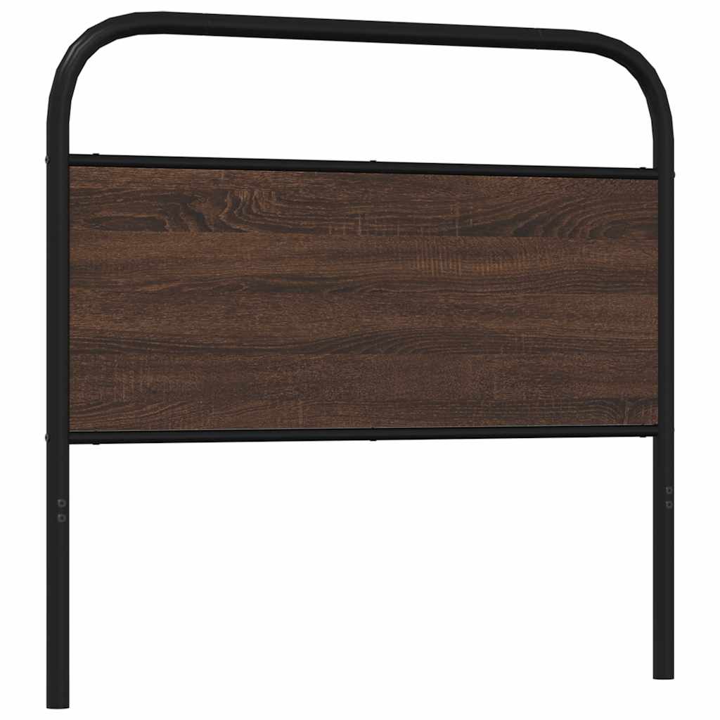 Vidaxl Wezgłowie, Brązowy Dąb, 90 Cm, Stal I Materiał Drewnopochodny