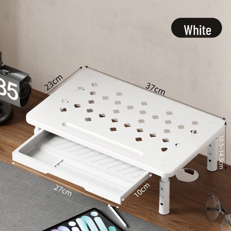 Verstellbarer Metall-Schreibtisch-Monitorständer mit Stauraum