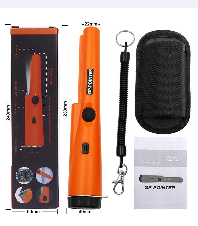 Vikbar handhållen metalldetektor med hög precision för utomhus- och tunnelbanebruk