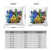 Rainbow Friends Cyan And Yelllow Square Pillowcase Polyester Linen Velvet Creative Zip Decor Home Cushion Cover