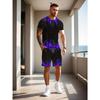 T-shirt da Uomo Manica Corta Pantaloncini Set Due Pezzi Stile Resort Moda Estate Stampa 3D