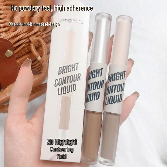 HengFang Dual-Ended Matte Highlighter & Contour Stick for Shadow and Nose Contouring Set A