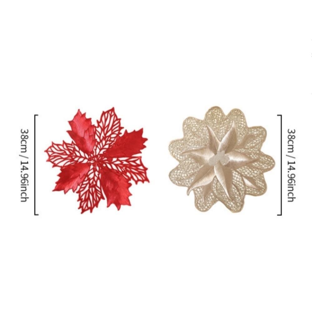 Decoration Heat Insulation Christmas Table Placemat Anti-scald Anti-slip Flower Dining Mat Coaster Glossy Cup Mats Craft