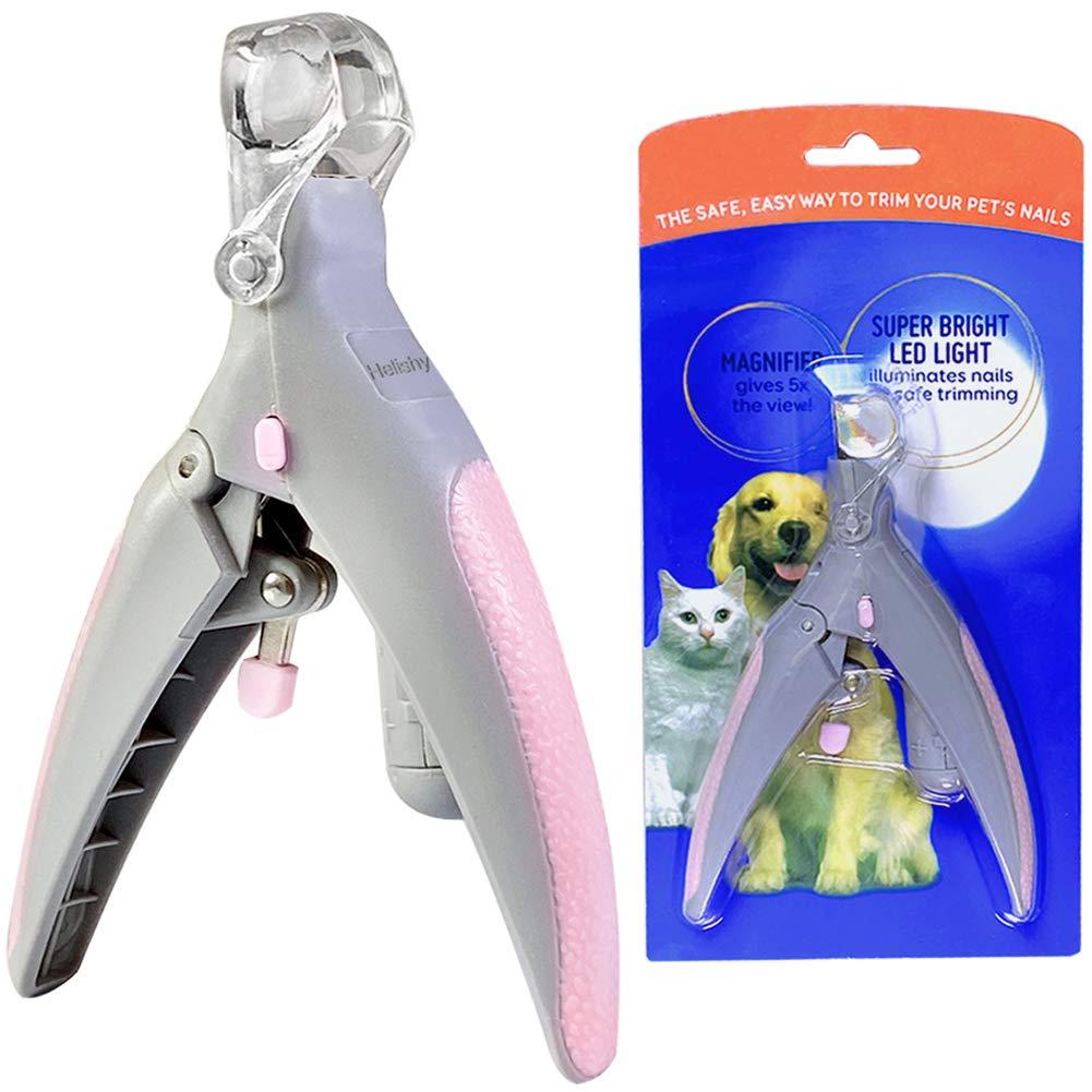 Illuminated Pet Nail Clipper, 5X Magnification Pet Nail Scissor Safe with LED Light, Pet Grooming Nail Care Tool Great for Dogs