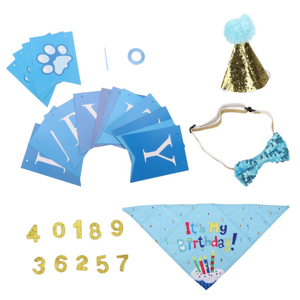 Dog Birthday Party Supplies Scarf Birthday Hat Happy Birthday Banners Dog Paw Balloon Dog Birthday Set