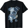 Dog Pattern Denim Patchwork Art T-Shirt