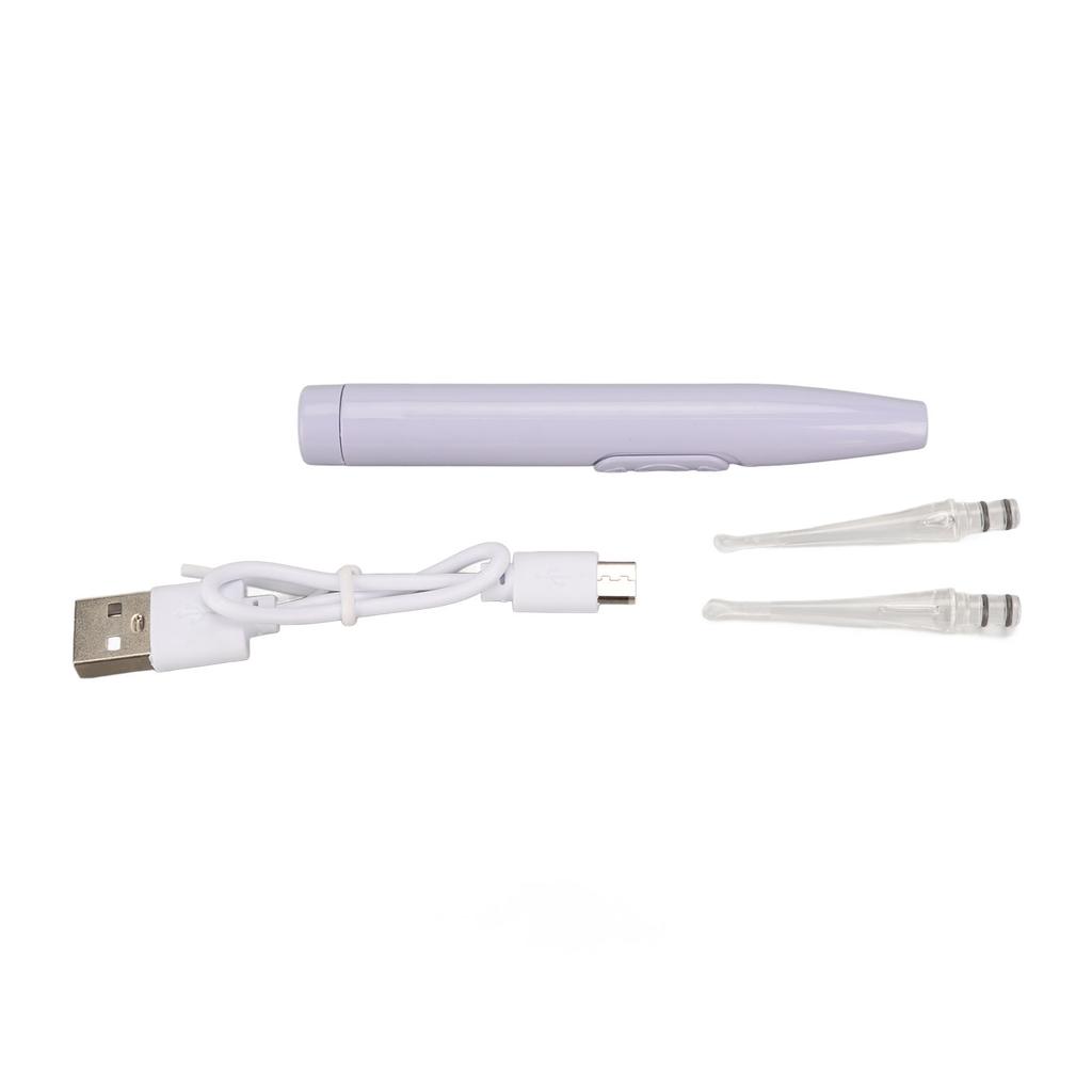 Kids Ear Wax Removal Spoon USB Rechargeable Safe Flashlight Round Tip LED Ear Pick Spoon with Storage Case Purple