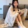 Cozy Plush Hooded Shawl Blanket Soft Warm Wrinkle-Free Nap Casual Shawl Blanket