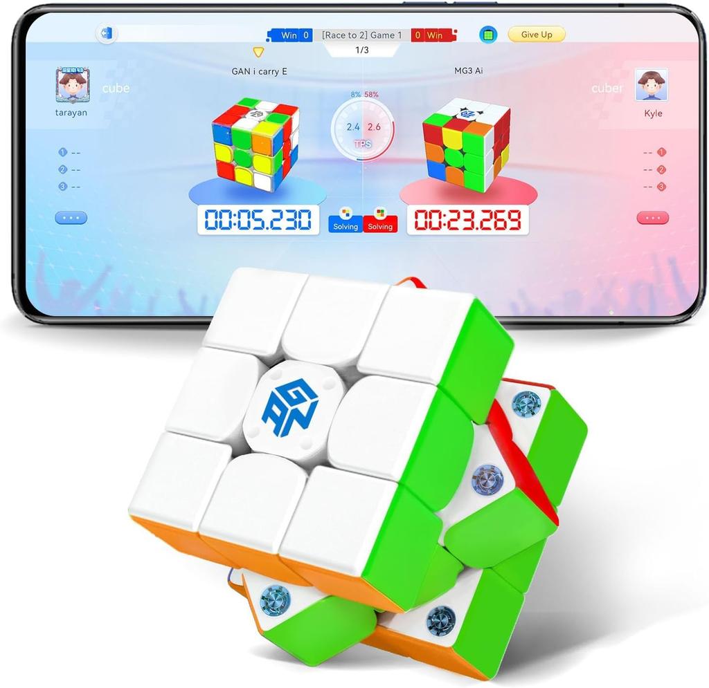 GAN 356 I Carry E Smart 3x3 Magnetic Cube for Authentic Product with Station App Smartphone Easy To Magic Cube for Magnetic Cube Puzzle for Kids and