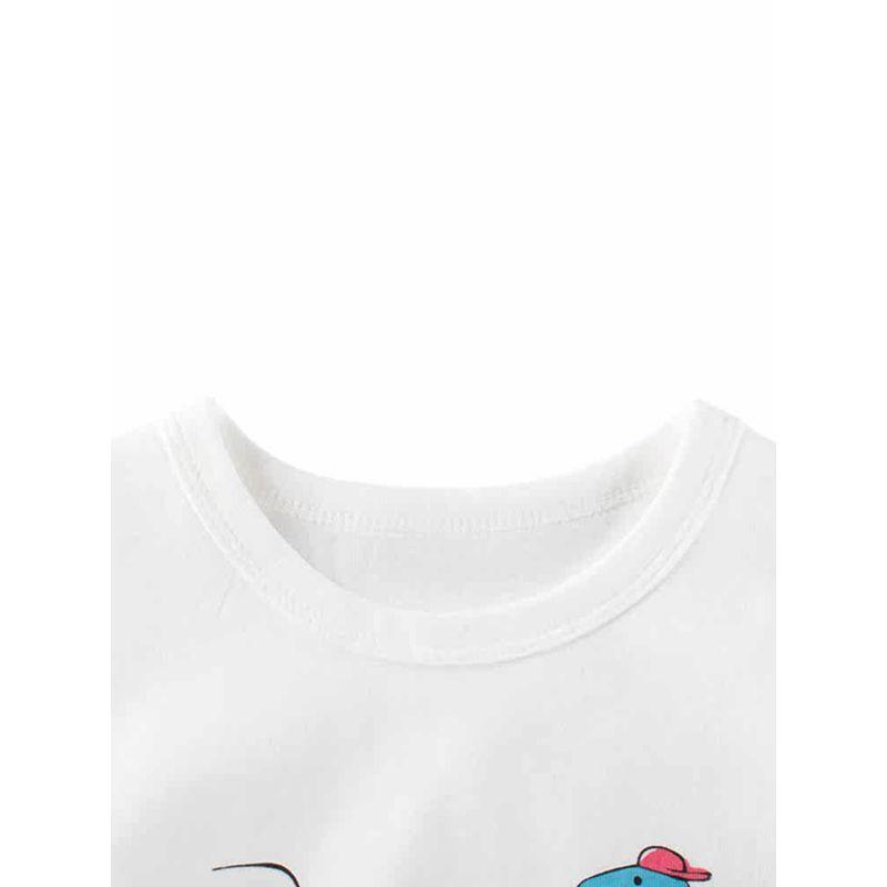 27Kids Spring and Autumn Boys' Fake Two-Piece Long-Sleeved T-shirt Children Dinosaur Bottoming Shirt Boys' Cotton Clothes