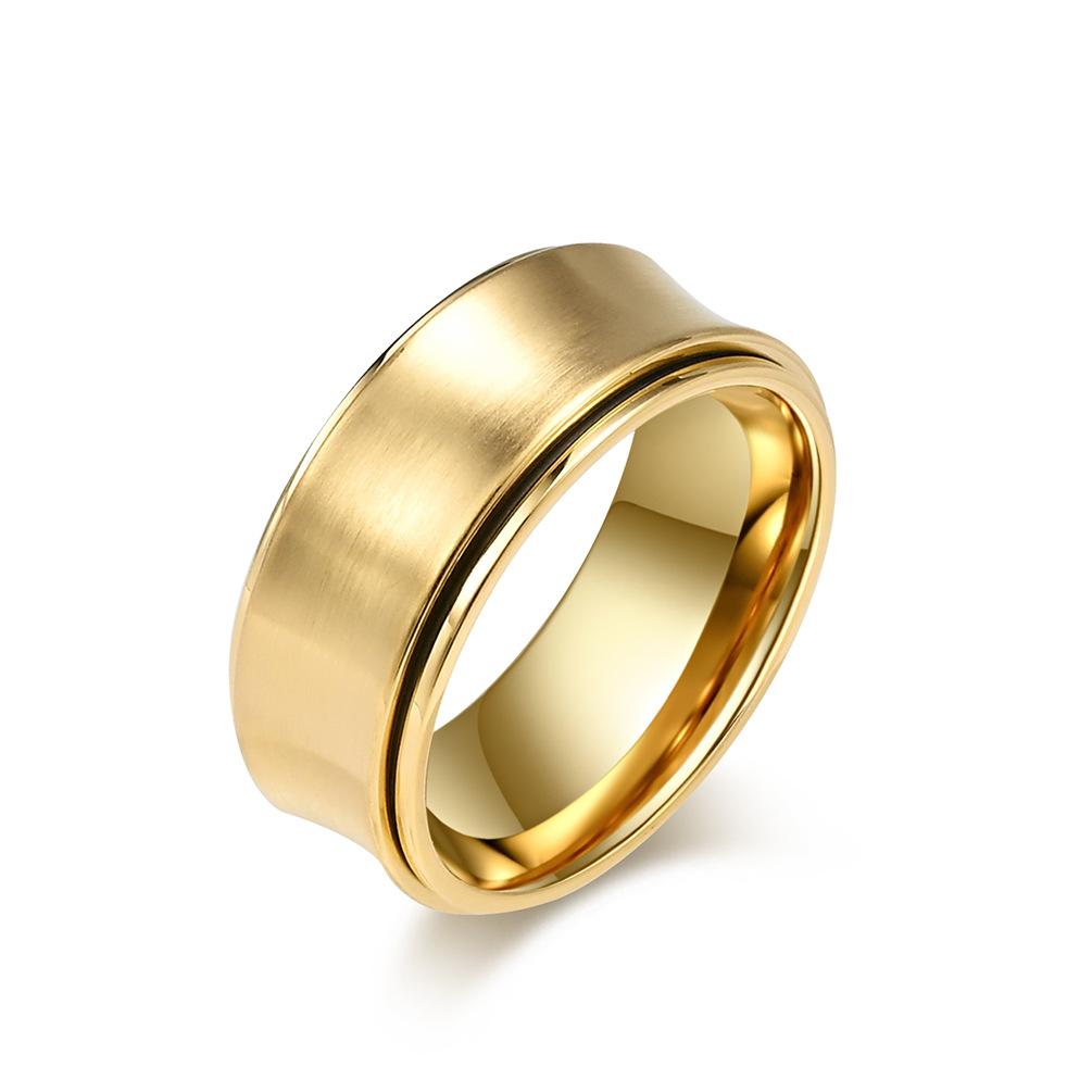 Trendy Titanium Steel Men s Spinning Ring with Comfort Fit Inner Curve no. 5 золотой