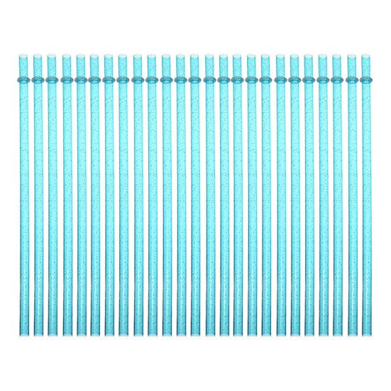 Yousheng 25Pcs Reusable Glitter Straws for Cups, 23cm Food-Grade PP Straw with Fixed Buckle, BPA-free Thickened Drinking Straws