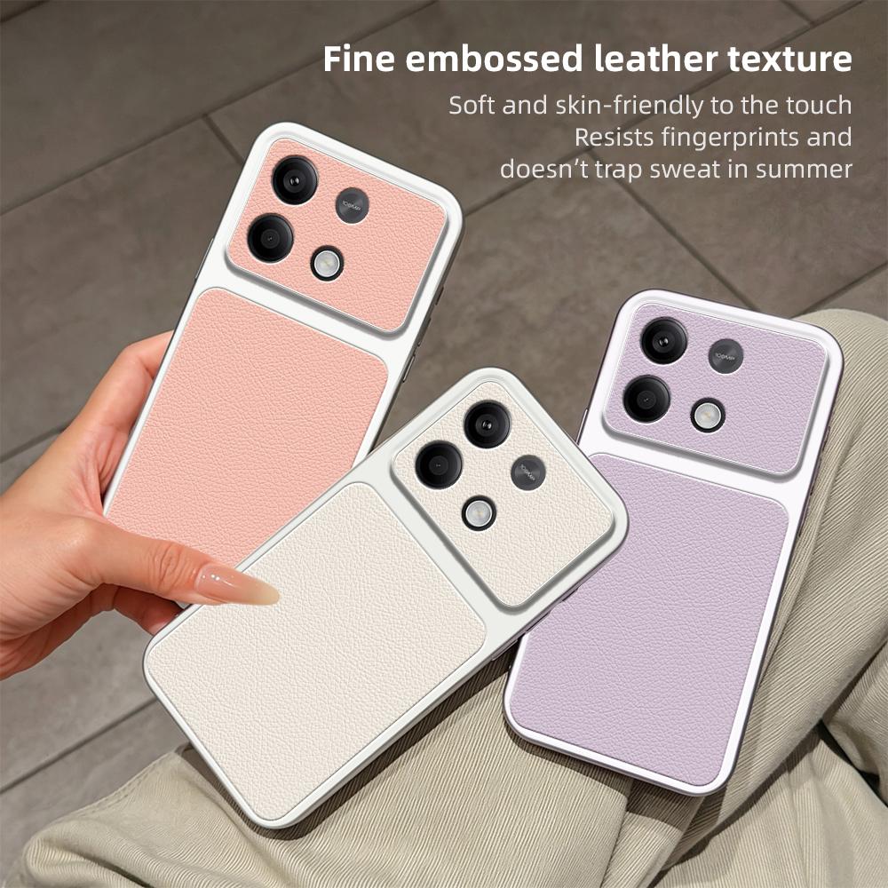 Phone Case For Xiaomi Redmi Note 13 12 Turbo 11 12 Pro 4G 5G Coque Candy PU Lambskin Camera Protection Soft Back Cover