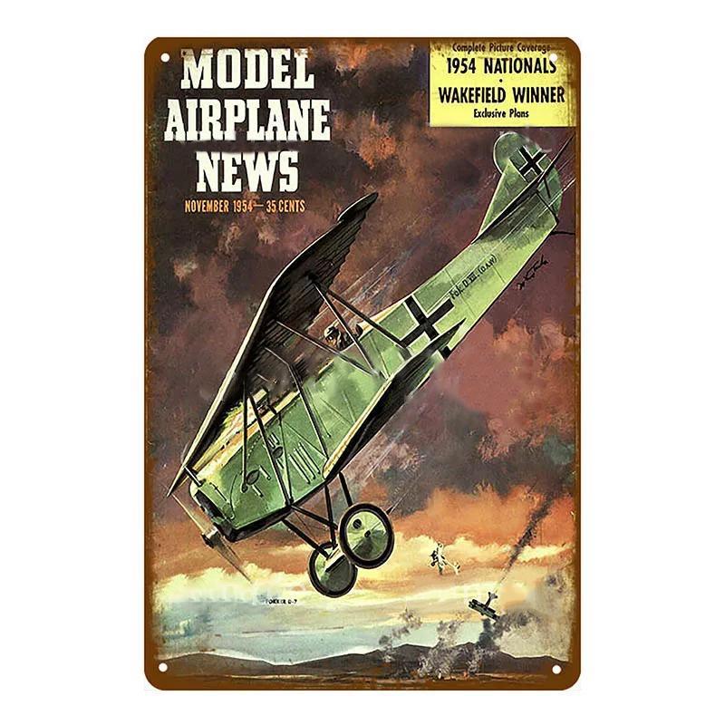 Vintage Airplane Metal Signs Fighter Jet Plane Posters Retro Aircraft Plate Metal Plaque Painting Living Room Home Wall Decor