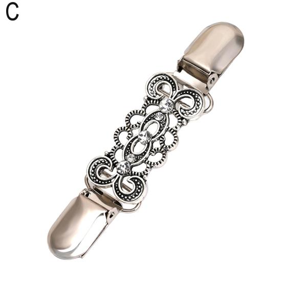 Sweater Duck Mouth Clips for Cardigans Vintage Shawl Cloak Clasp Rhinestone Cinching Clip for Women Shawl Shirt Dress