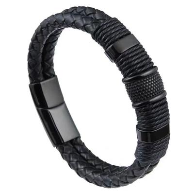 Retro Men'S Magnetic Buckle Bracelet For Man PU Woven Leather Bracelet Couple Bangle Women Punk Party Jewelry Gift