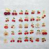 3D Cherry Strawberry Alloy Oil Drop Pendant for DIY Jewelry