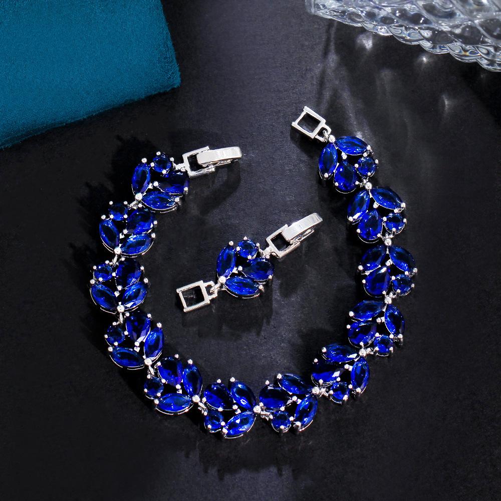 Bracelet Fleur Zircon Incrusté de Cuivre Bijoux Ruili Accessoires de Banquet Cadeau Bijoux