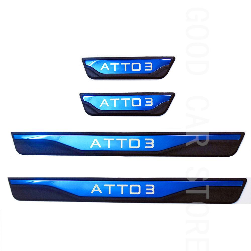 FIT For BYD ATTO 3 ATTO3  Door Sill Scuff Plate Welcome Pedal Stainless Steel Protector Sticker Car Styling