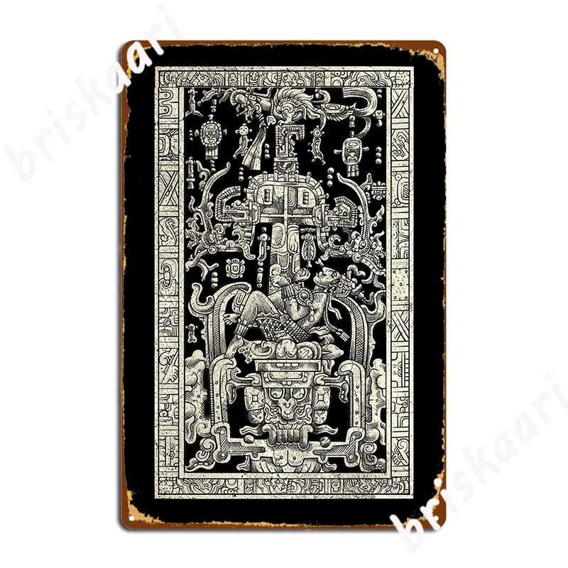 

Космический корабль короля Пакаля Майский путешественник во времени Древний астронавт Майя Металлическая табличка Постер Настенный декор Клуб Жестяная вывеска Постер 20x30cm