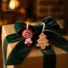 Red White Xmas Ornaments 4 Pcs Gingerbread Christmas Ornaments, Candy Cane, Tree, Lollipop, Durable Resin Holiday Man Tree Hanging Decoration for Home