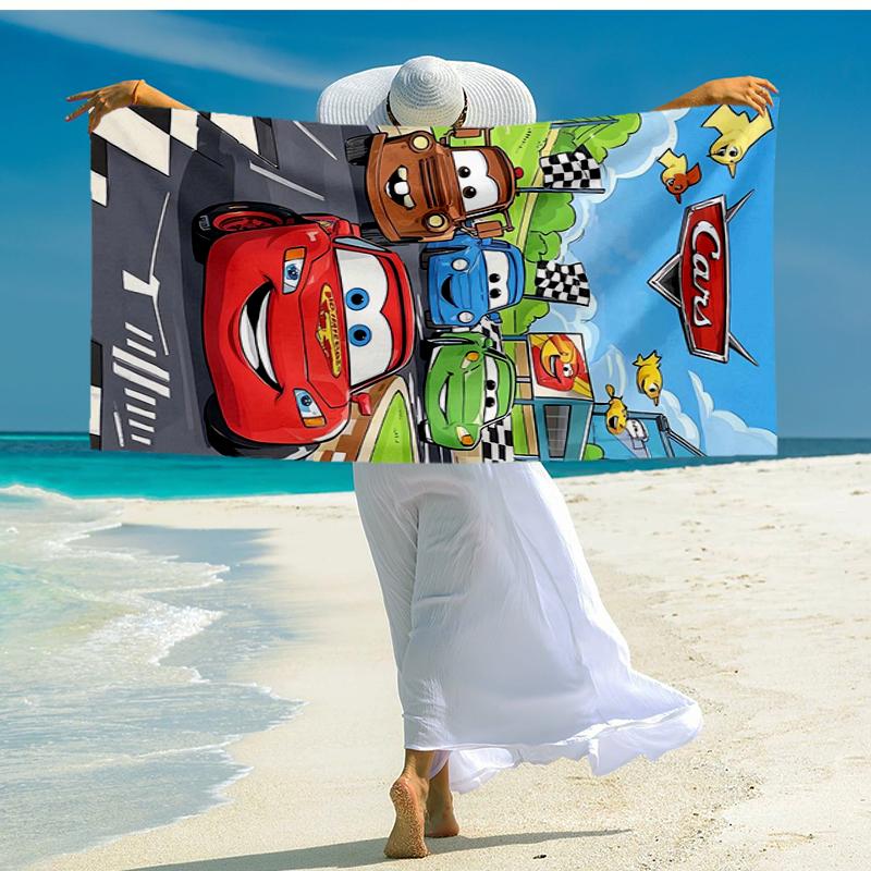 Ultra-Soft Beach Towel with Cars Theme,Ideal for Pool - Camping, Diving - Perfect Travel Essential, Vibrant Beach Towel.