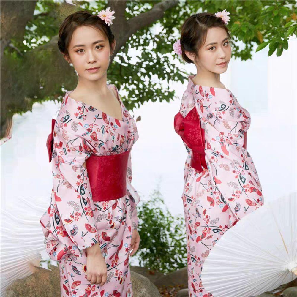 Fille Sakura Style Japonais Robe Kimono Élégance Style Japonais Yukata Peignoir Fête