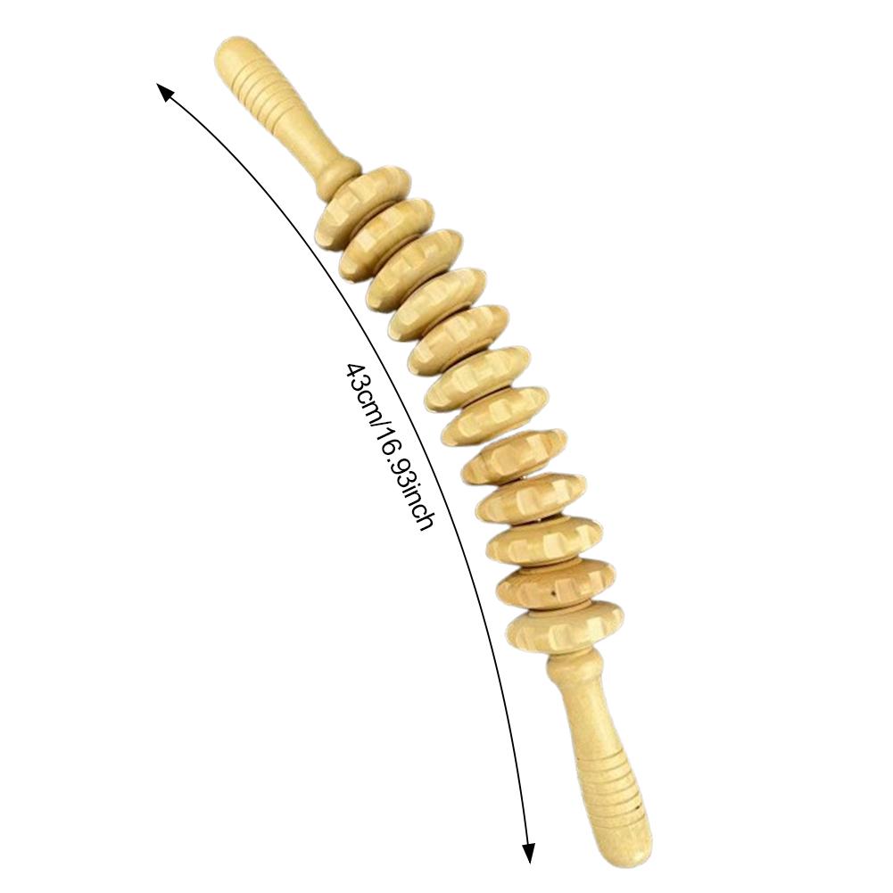 9/12 Rollen Holz-Bauchmassagegerät, Hand-Roller-Stick, Triggerpunkt, manuelle Massagewerkzeuge aus Holz zur Linderung von Cellulite-Körpermuskelschmerzen