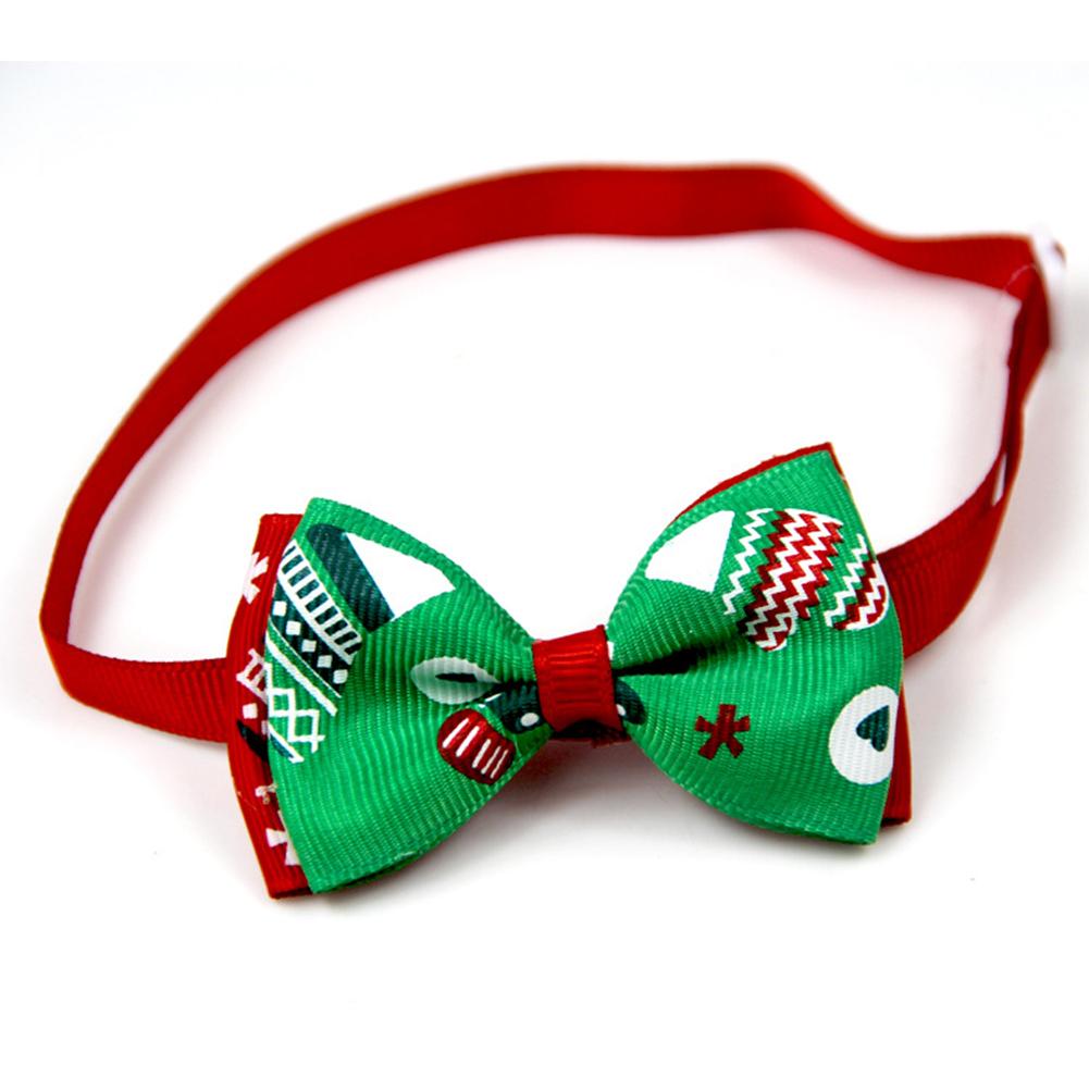 Christmas Series Bowknot Size Adjustable Collar for Pet Dog Teddy Supplies