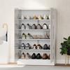 5-stufiger Schuhschrank für 20 Paar Schuhe, verstellbare Regale, für Eingangsbereich, Flur, Holz, Weiß