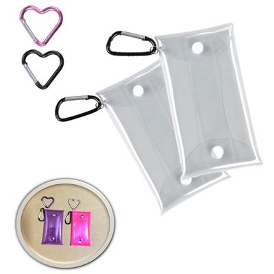 Clear Pouch Carabiner Mini Pouch Carabiner Axta Case Carrying Acrylic Keychain Storage [KAMIHO] (Clear)